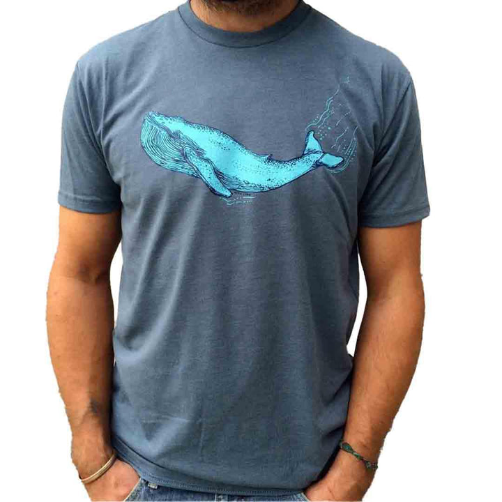 Adult Crew Neck - Blue Whale Indigo Tee (S - 2X) by Slow Loris