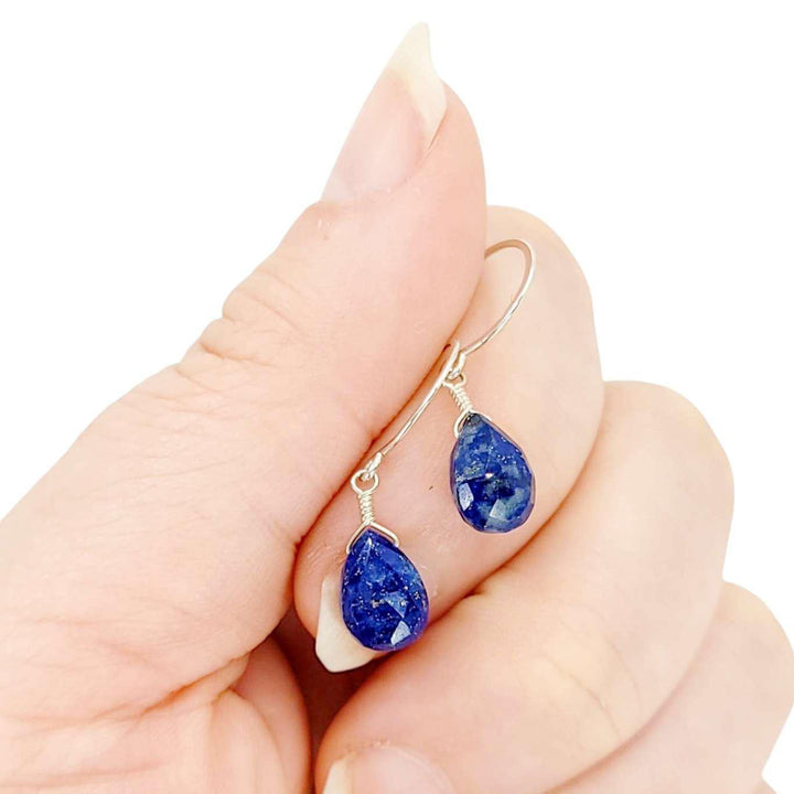 Earrings - Sterling Gemstone Drops (Lapis Lazuli) by Foamy Wader
