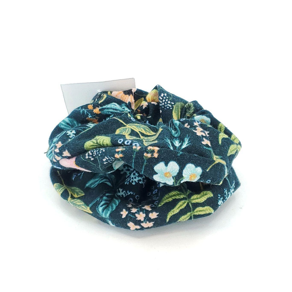 Hair Accessory - Classic Scrunchy in Green Floral by imakecutestuff