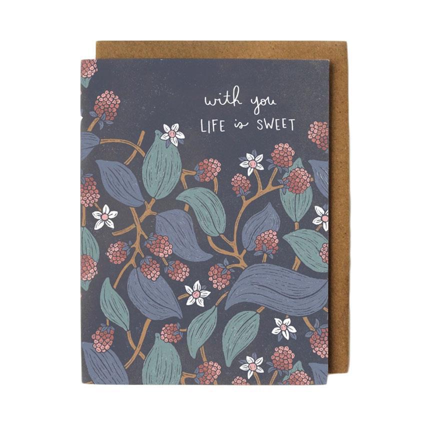 Card - Anniversary - Life is Sweet With You (Berry) by Root and Branch Paper Co.