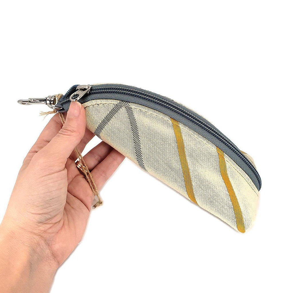 Accessory - Clip On Padded Eyeglass Case (Yellow Gray Geometric) by Crystalyn Kae