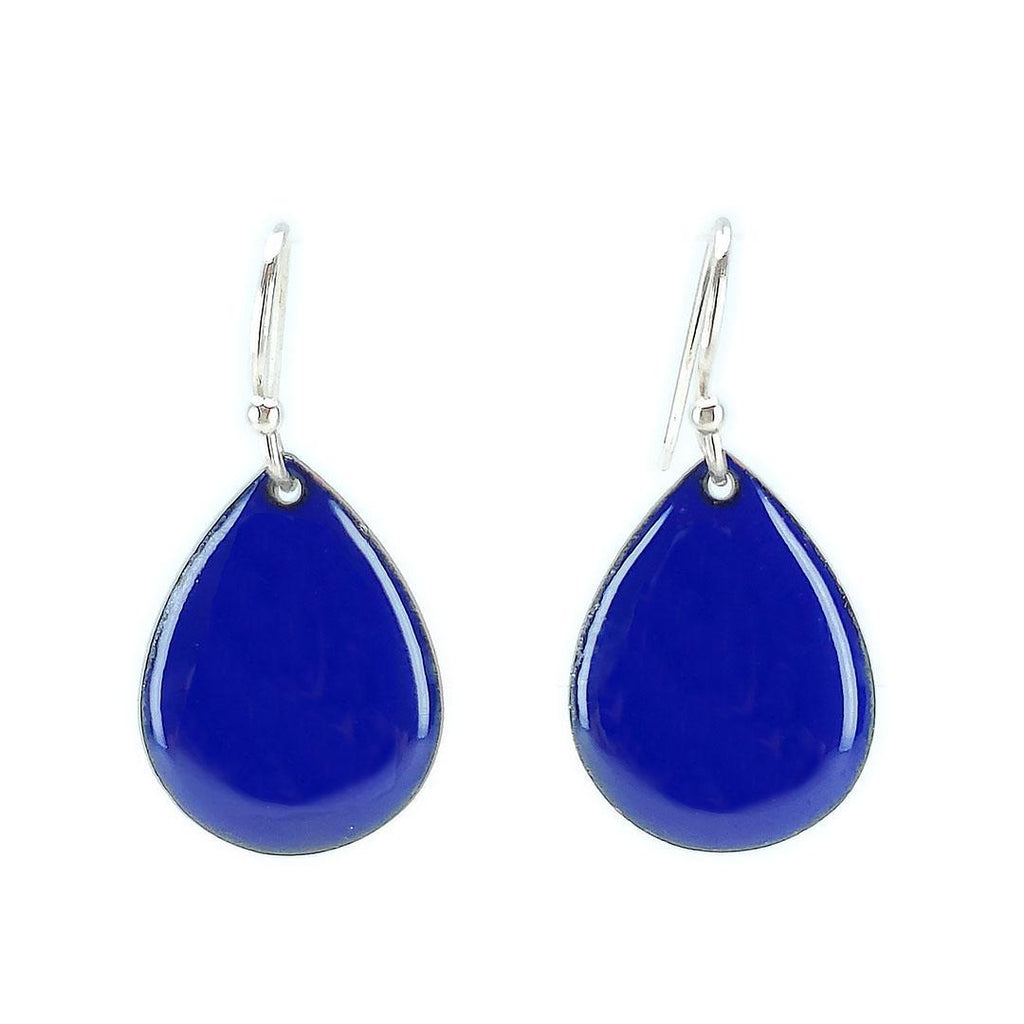 Earrings - Small Teardrop Solid (Cobalt Blue) by Magpie Mouse Studios