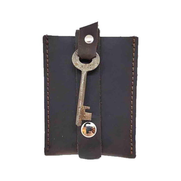 Wallet - Chocolate - Key Pop-Up Leather Wallet by Divina Denuevo