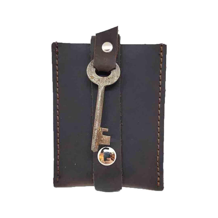 Wallet - Chocolate - Key Pop-Up Leather Wallet by Divina Denuevo