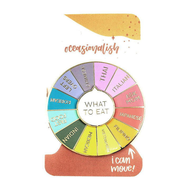 Enamel Pin - Spinning - What to EAT by Occasionalish