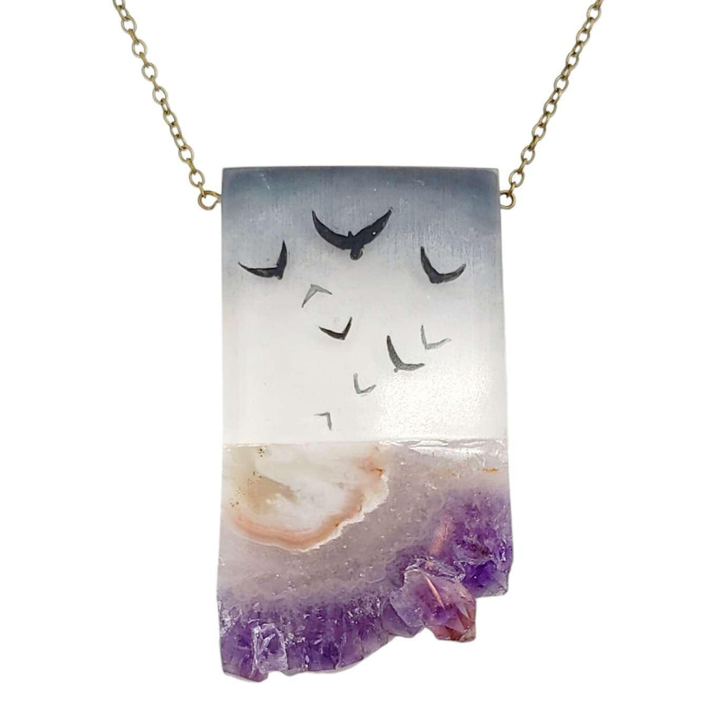 Necklace - Flock Amethyst Crystal by Fernworks