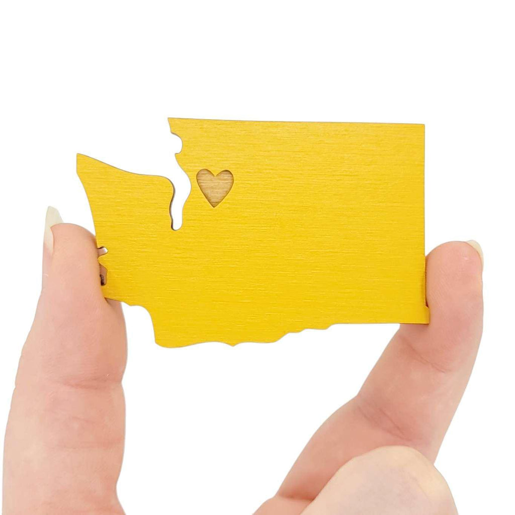 Magnets - Small - WA State Heart Over Seattle (Asst Colors) by SnowMade