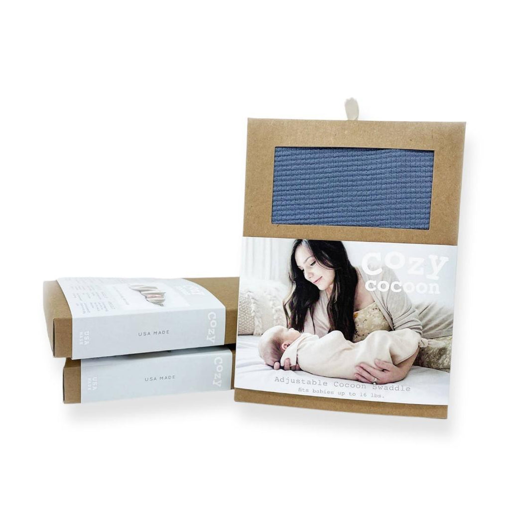 (30% Off) Organic Swaddling Set - Pacific Blue Swaddling Set by Cozy Cocoon