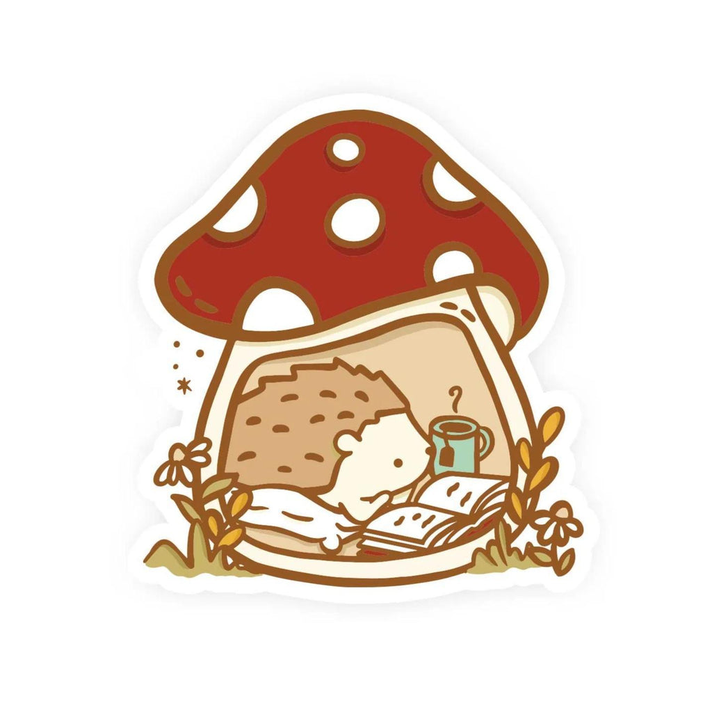 Sticker Vinyl - Mushroom Corner Hedgehog by The Clever Clove