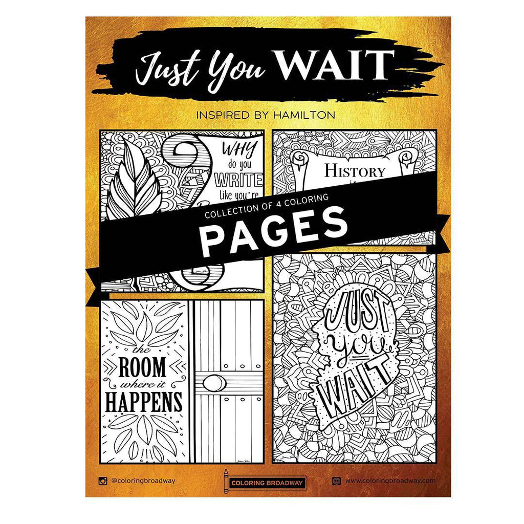 Coloring - Set of 4 - Just You Wait (Pages or Postcards) by Coloring Broadway