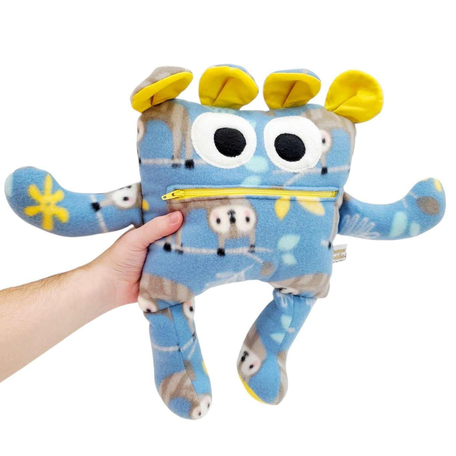 Plush - 14in - Large Chomper Buddy (Blue Sloths Yellow) by Peek A Boo Plush, image 2 of 7