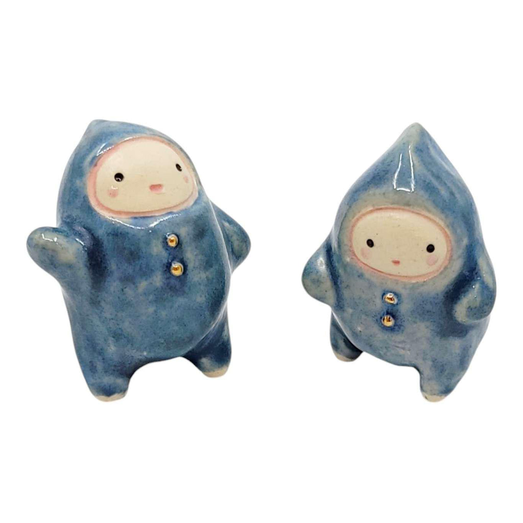 Figurine - Set of 2 Pajama Babies (Assorted Colors) by Ginger Drop Lab