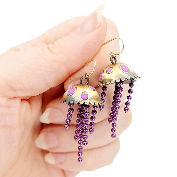 Earrings - Jellyfish (Grape) by Chickenscratch
