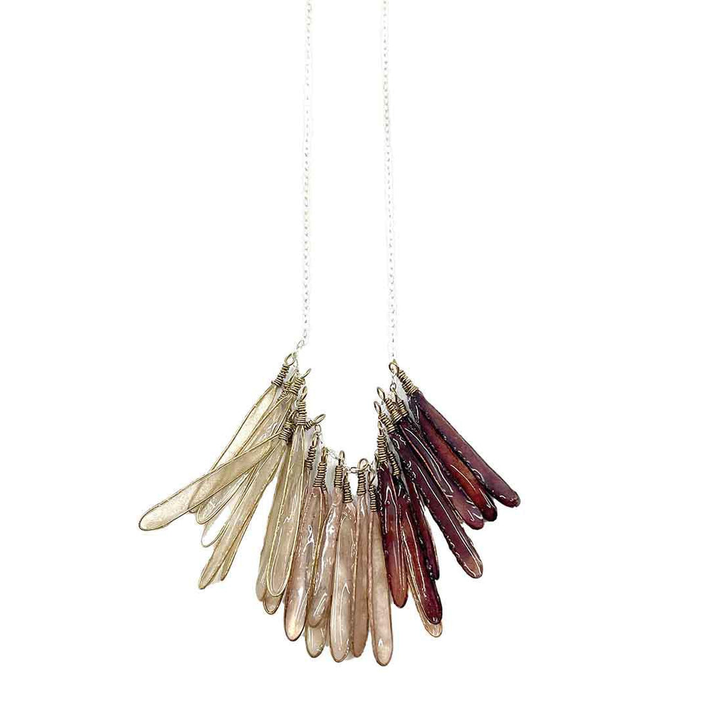 Necklace - Dragonfly Large Burgundy Ombre by Verso Jewelry