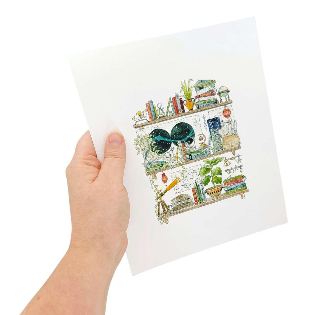 Art Print - 8x10 - The Astronomer's Shelves by Lizzy Gass