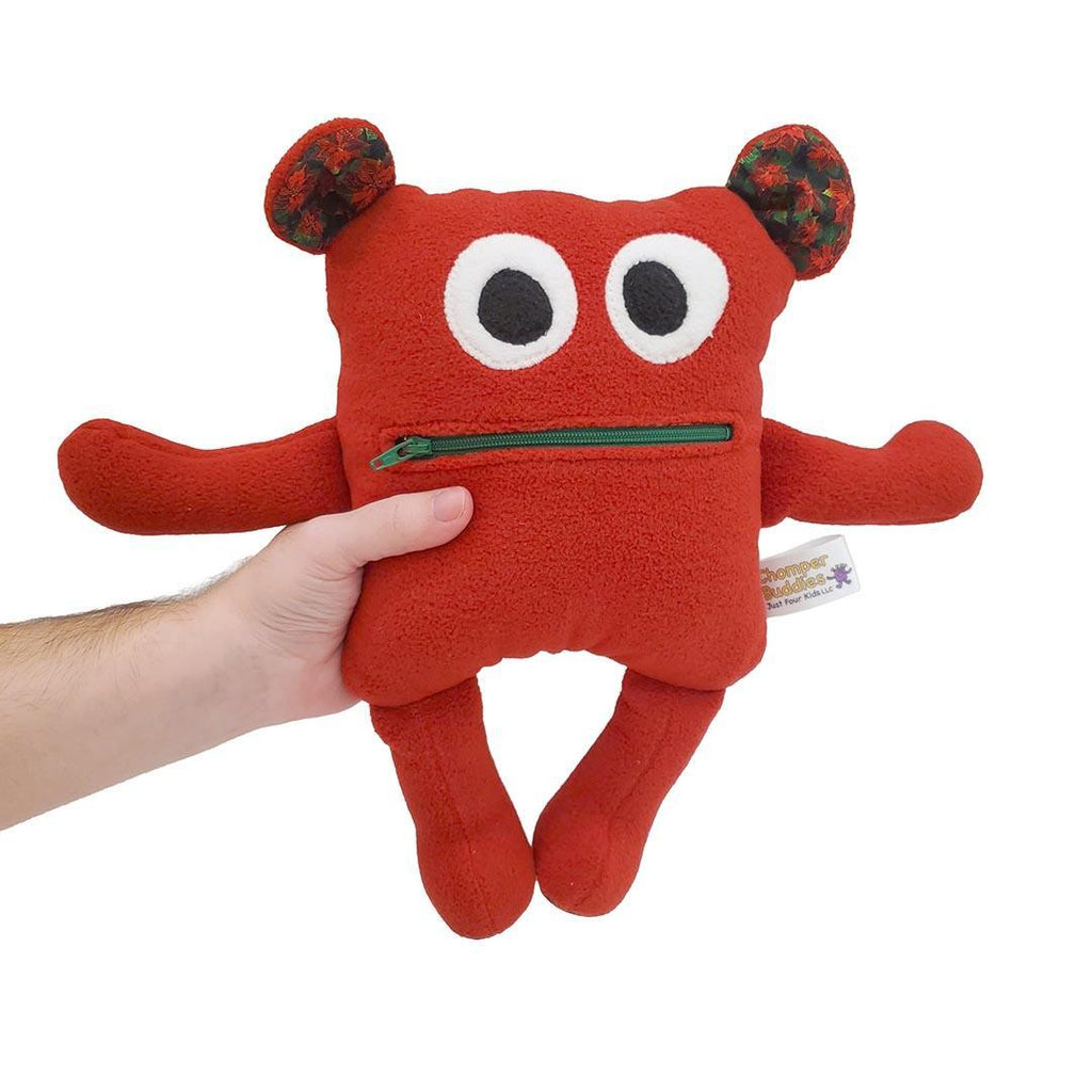 Plush - 11in - Small Chomper Buddy (Red Poinsettias) by Peek A Boo Plush