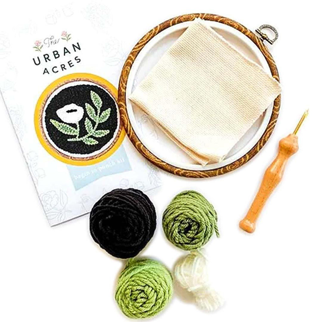 DIY Kit - Black Floral Punch Needle Kit by The Urban Acres