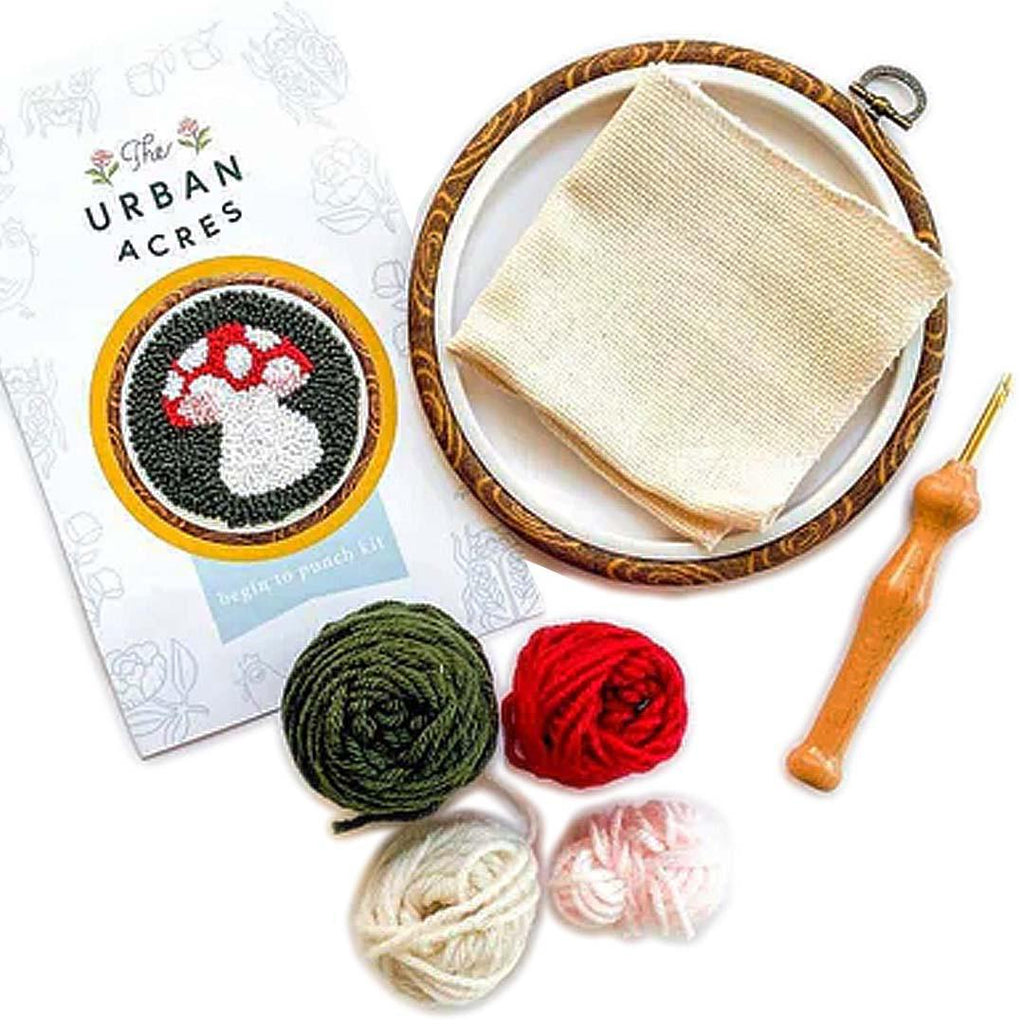 DIY Kit - Mushroom Punch Needle Kit by The Urban Acres