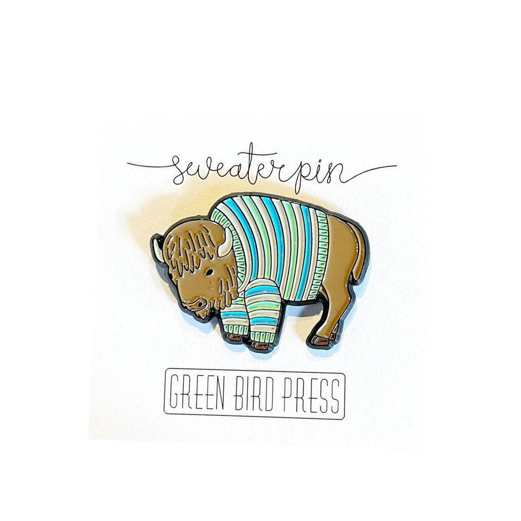 Enamel Pin - Buffalo Sweater by Green Bird Press