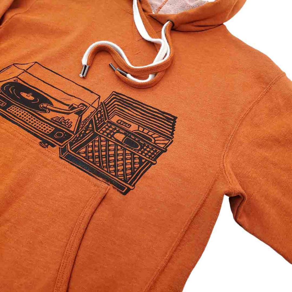 Adult Hoodie - Turntable Autumn Orange Long Sleeves (XS - 2X) by Slow Loris