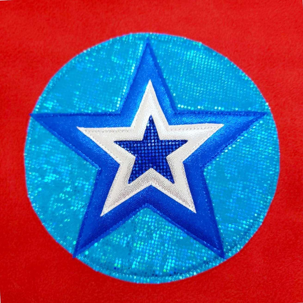 Blanket - Red with Blue Superhero Star by World of Whimm