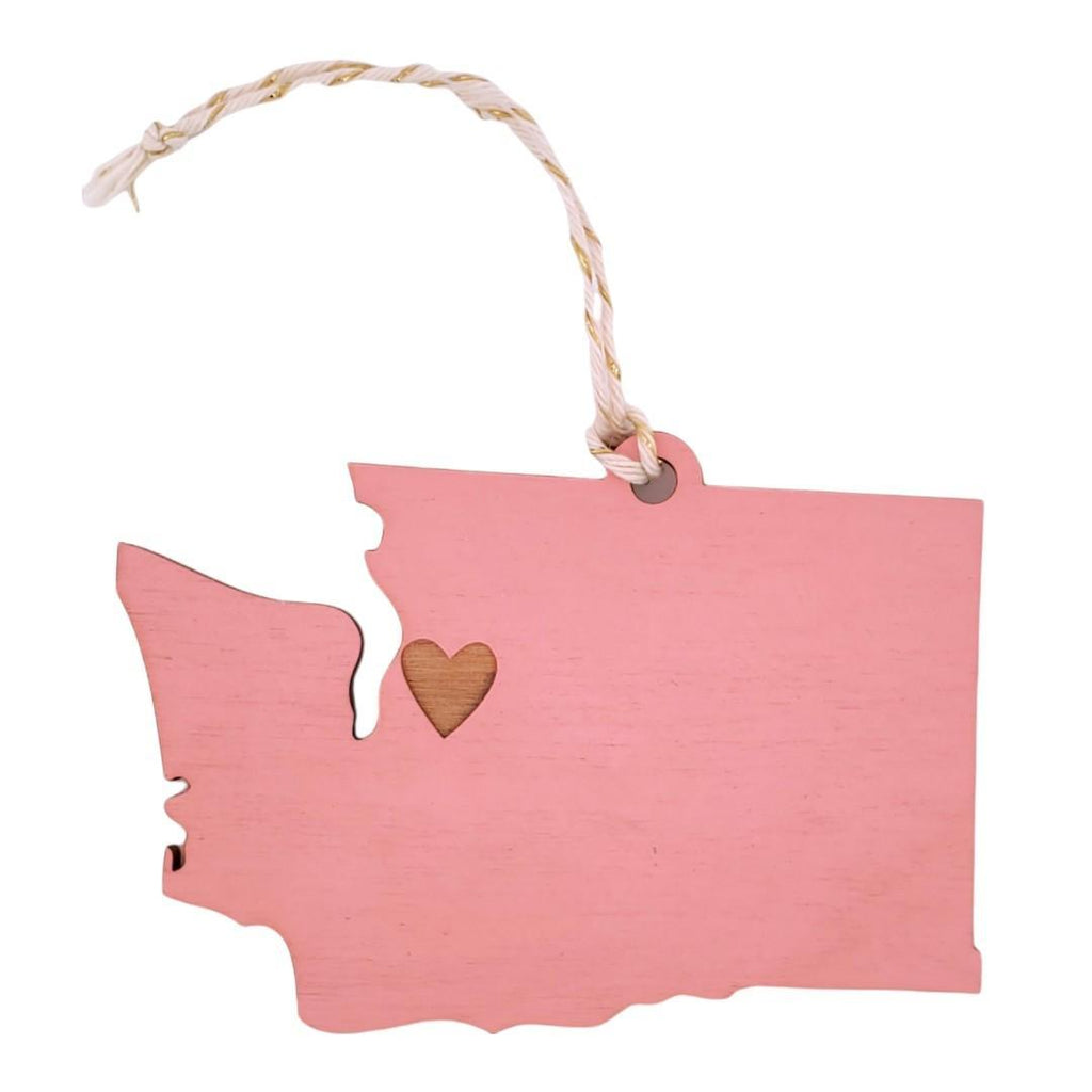 Ornaments - Large - WA State Heart Over Seattle (Assorted Colors) by SnowMade