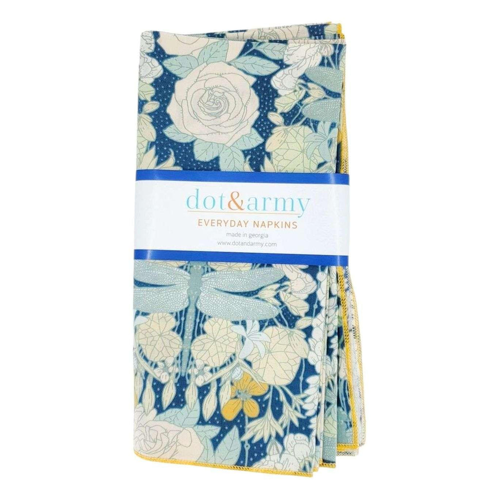 Cloth Napkins - Dragonflies at Twilight Bloom (Set of 4) by Dot and Army