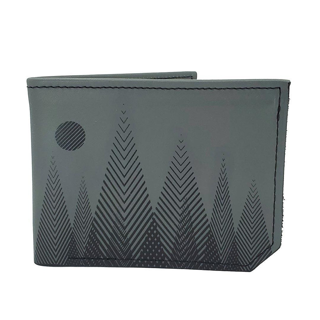 Leather Wallet - Geometric Trees (Gray) by Backerton