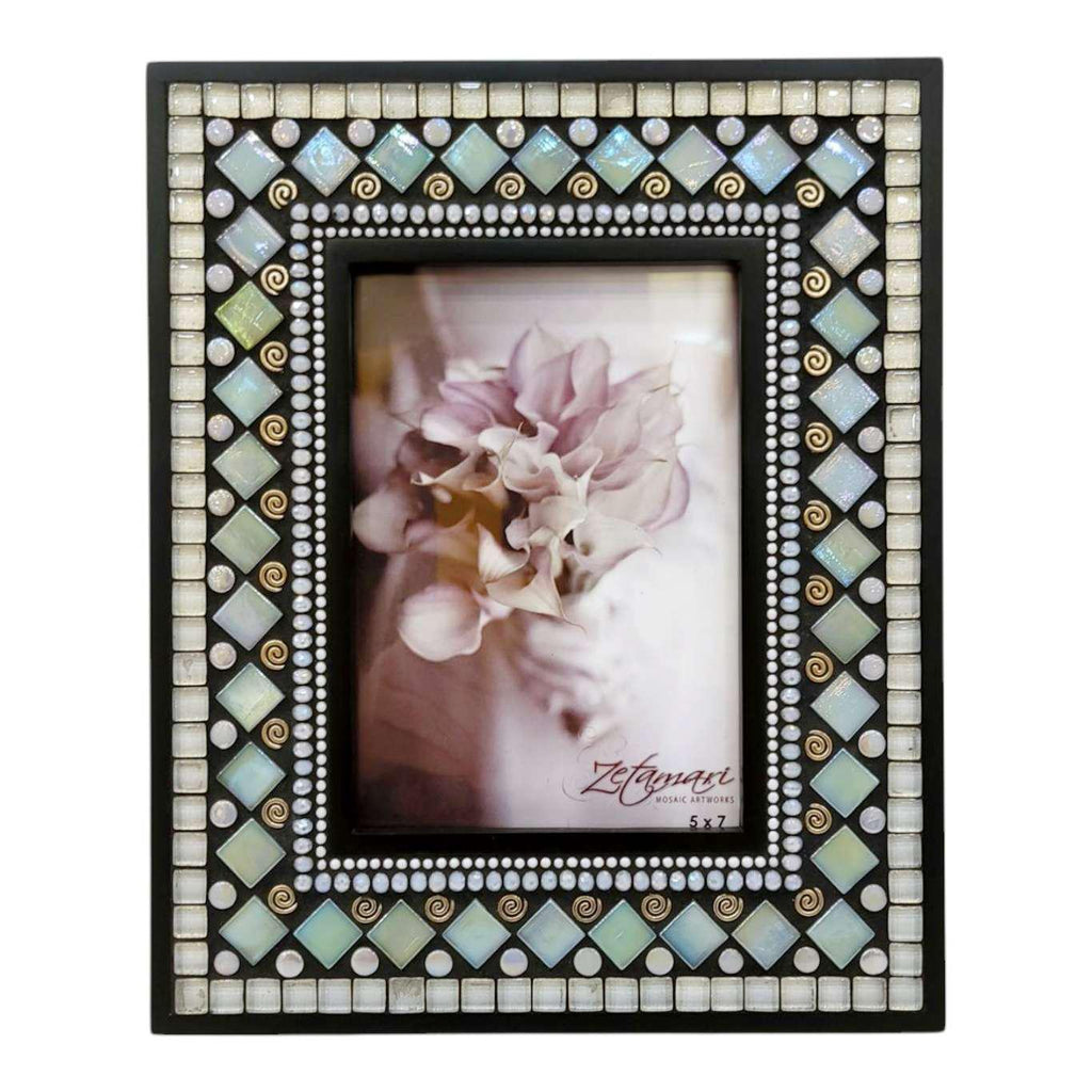 Mosaic Picture Frame - 5x7in (Sea Sparkle) by Zetamari Mosaic Artworks