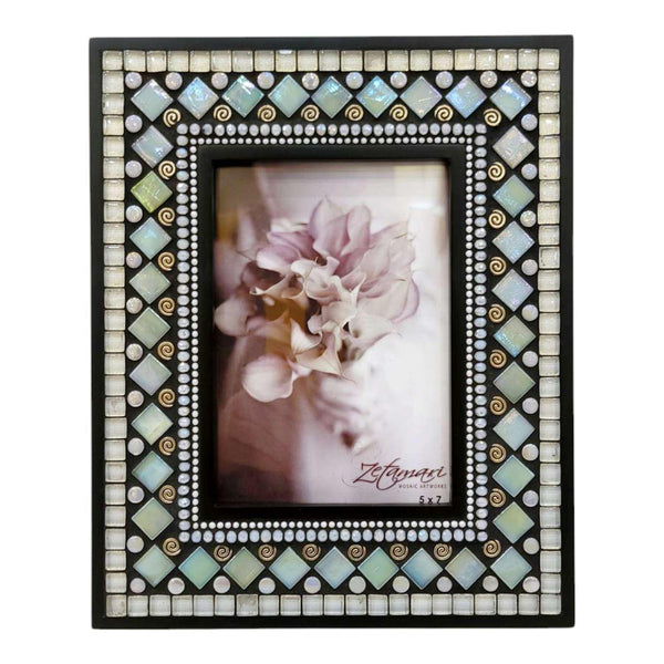 Mosaic Picture Frame - 5x7in (Sea Sparkle) by Zetamari Mosaic Artworks