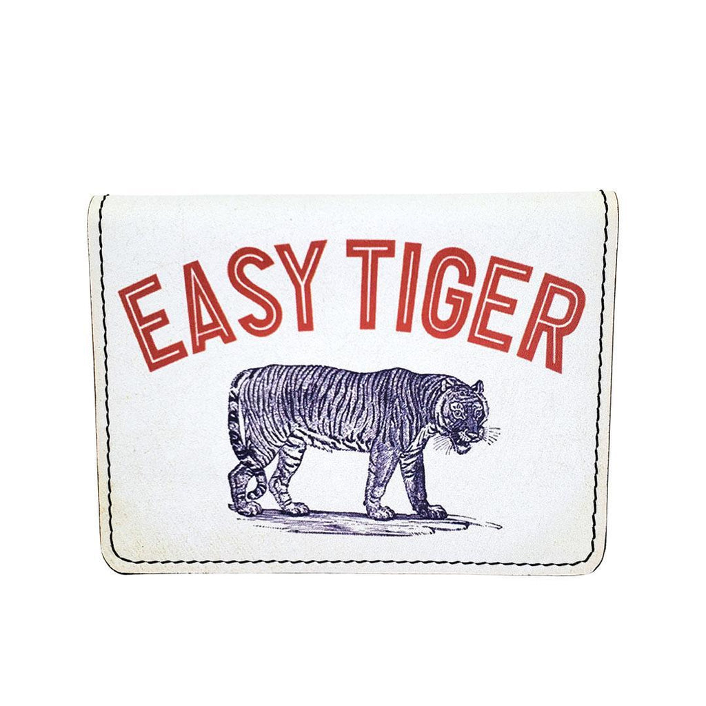Vertical Leather Wallet - Easy Tiger (Offwhite) by Backerton