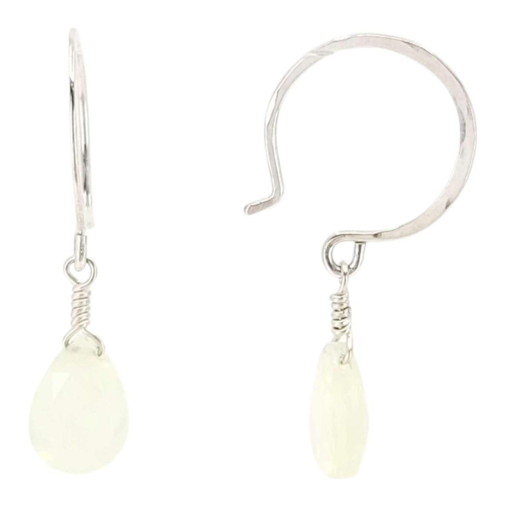 Earrings - Sterling Gemstone Drops (Prehnite) by Foamy Wader