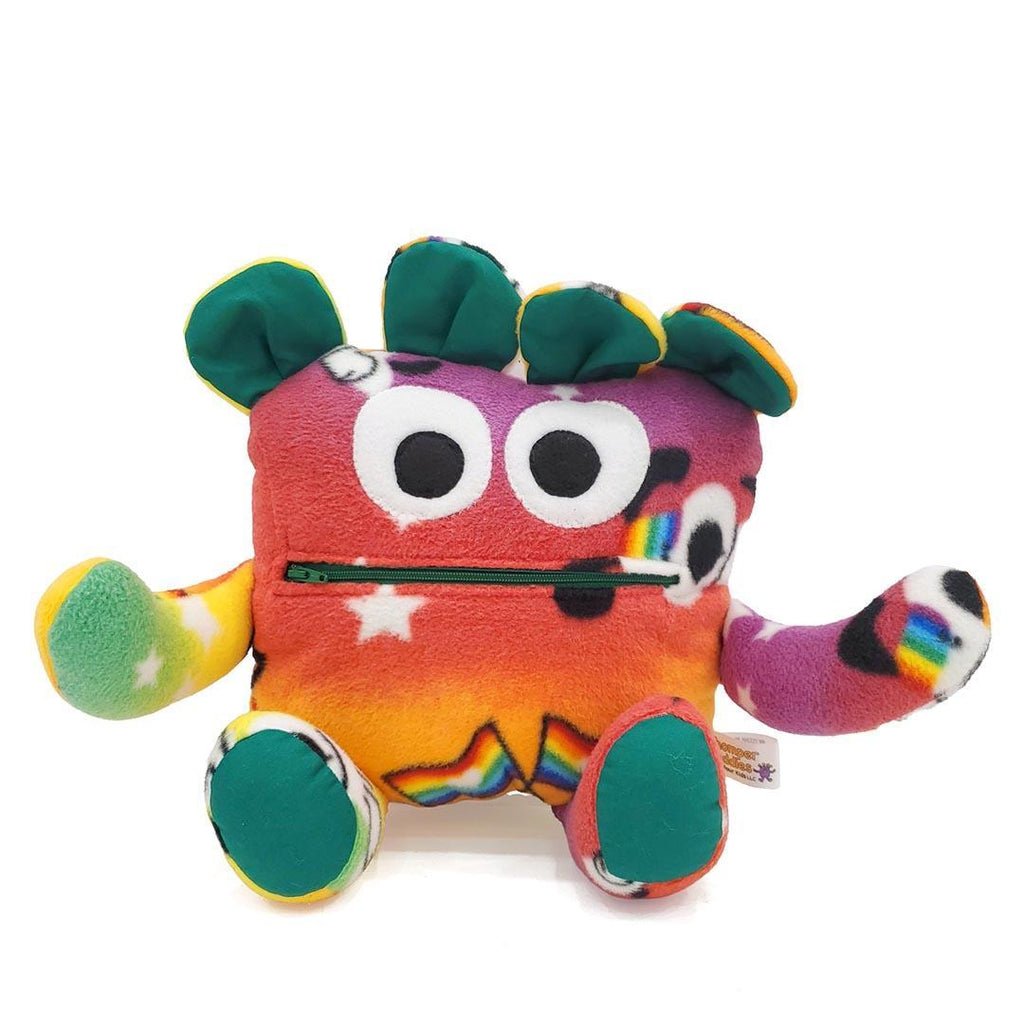 Plush - 14in - Large Chomper Buddy (Rainbow Flag Puppy Green) by Peek A Boo Plush