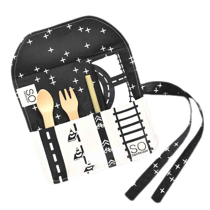 Rollup - Mealtime Set with Bamboo Utensils by So Handmade