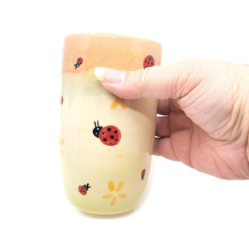 Tall Tumbler - 12 oz - Little Red Ladybugs by Dwadlings