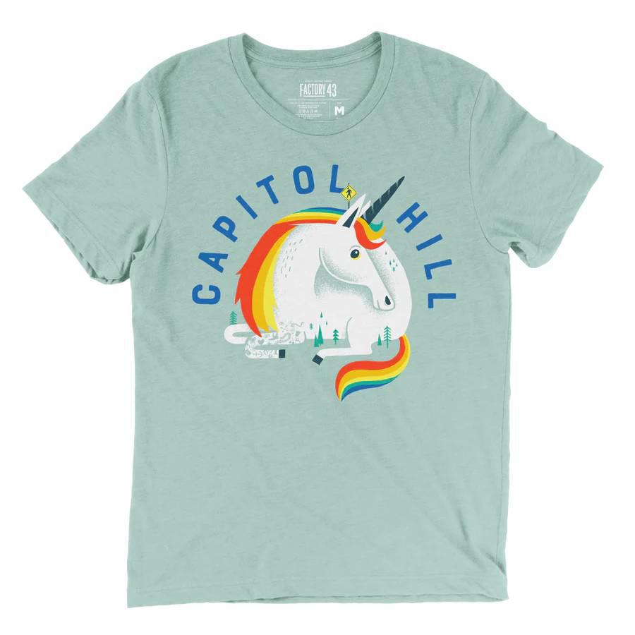 Adult Crew Neck - Capitol Hill Heather Dusty Blue Tee (XS - XL) by Factory 43
