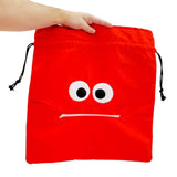 Bag - Chomper Buddy Drawstring (Red BW Polka Dots) by Peek A Boo Plush, image 5 of 5