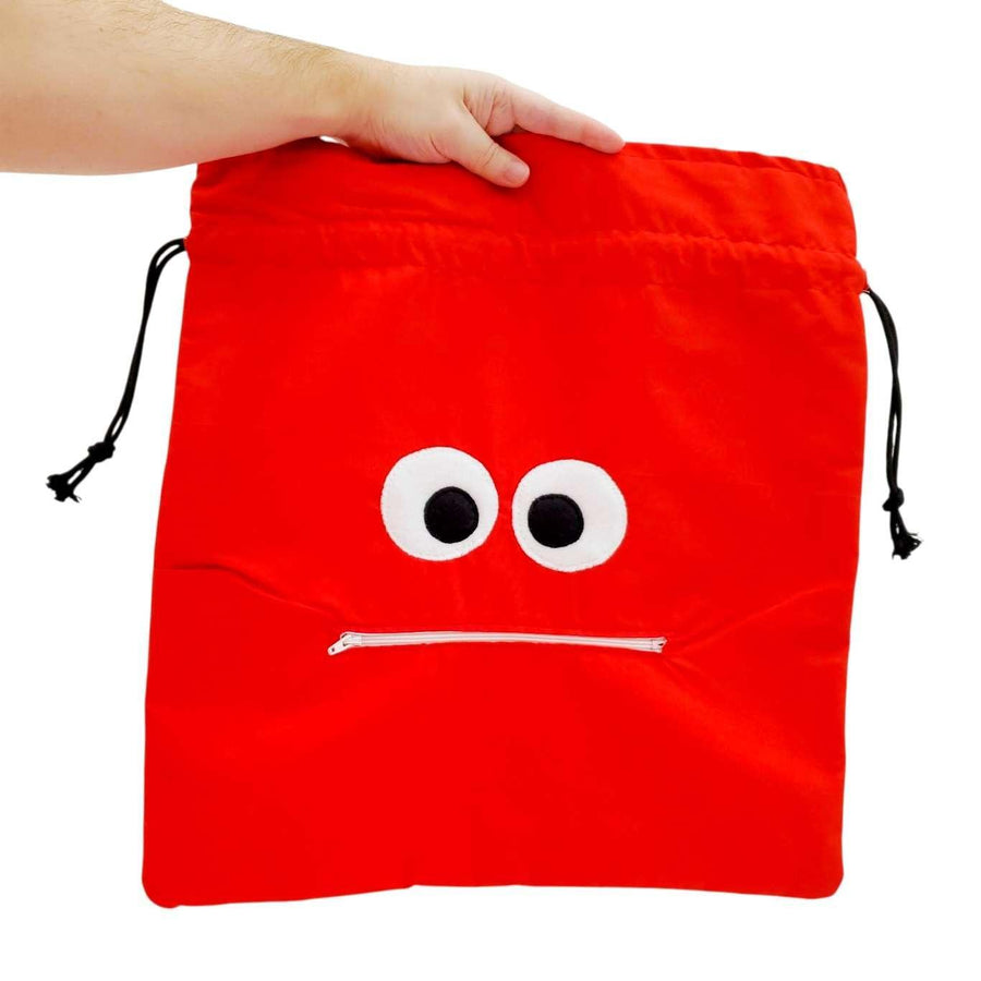 Bag - Chomper Buddy Drawstring (Red BW Polka Dots) by Peek A Boo Plush, image 5 of 5