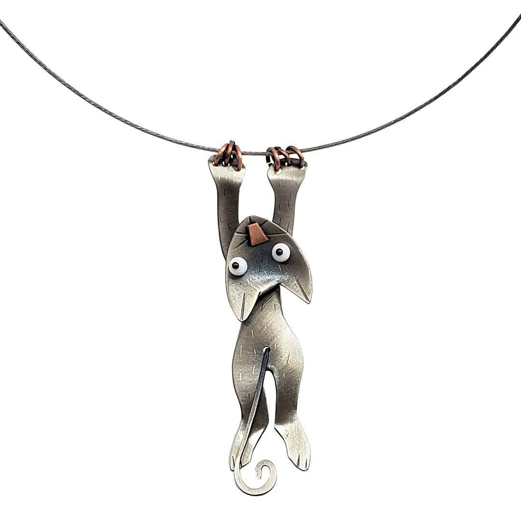Necklace - Hang in There Cat by Chickenscratch