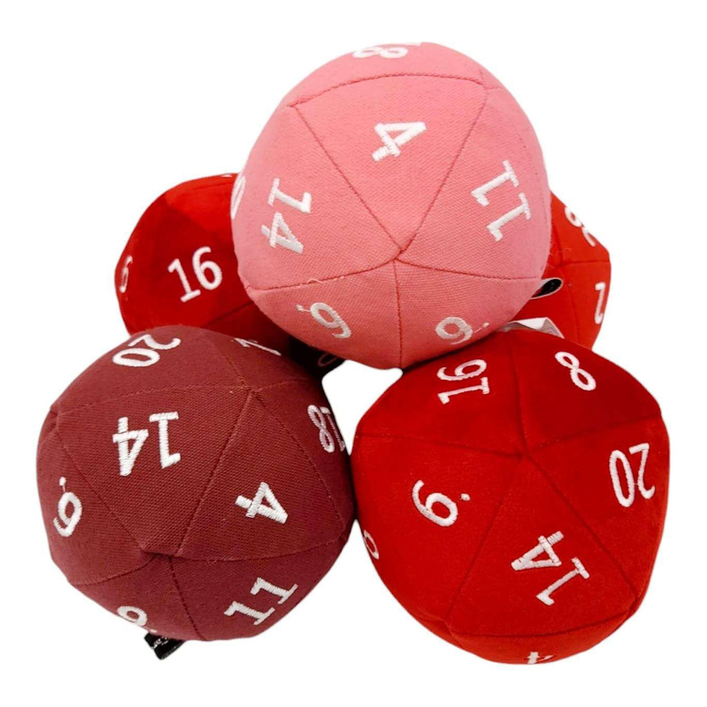 Plush - Small D20 in Assorted Pinks and Reds by Saving Throw Pillows