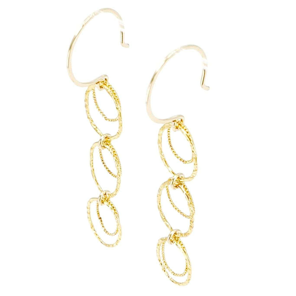 Earrings - Skipping Stone Dangles (14k Gold Fill) by Foamy Wader