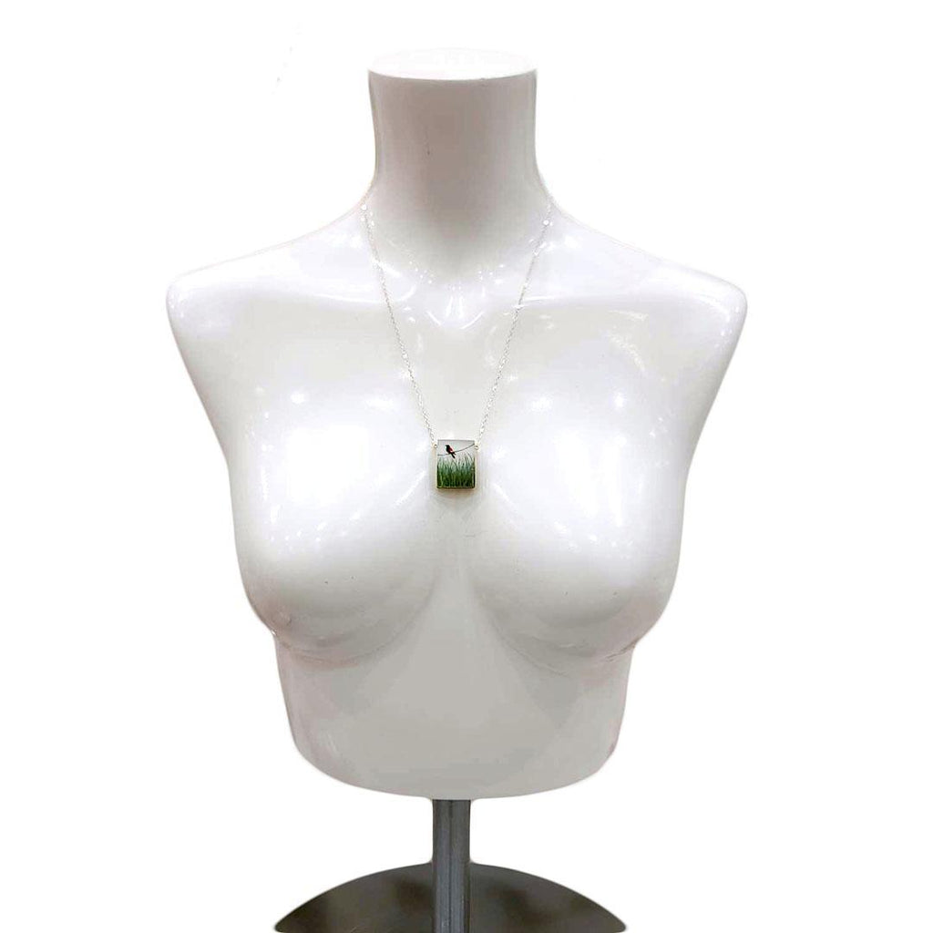 Necklace - Red Winged Blackbird Painted by Fernworks