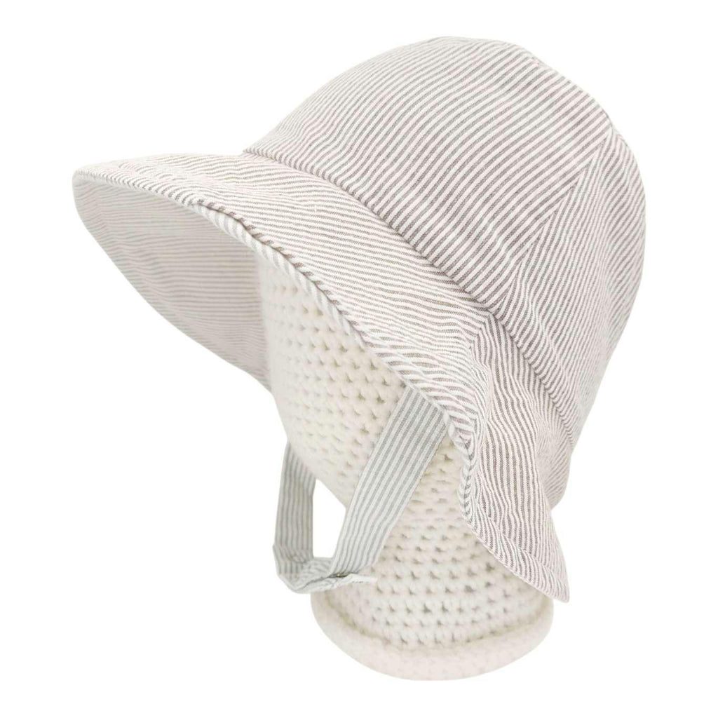 Baby Bonnet - Reversible Bucket Hat (Classic Stripes Seersucker) by Urban Baby Bonnets