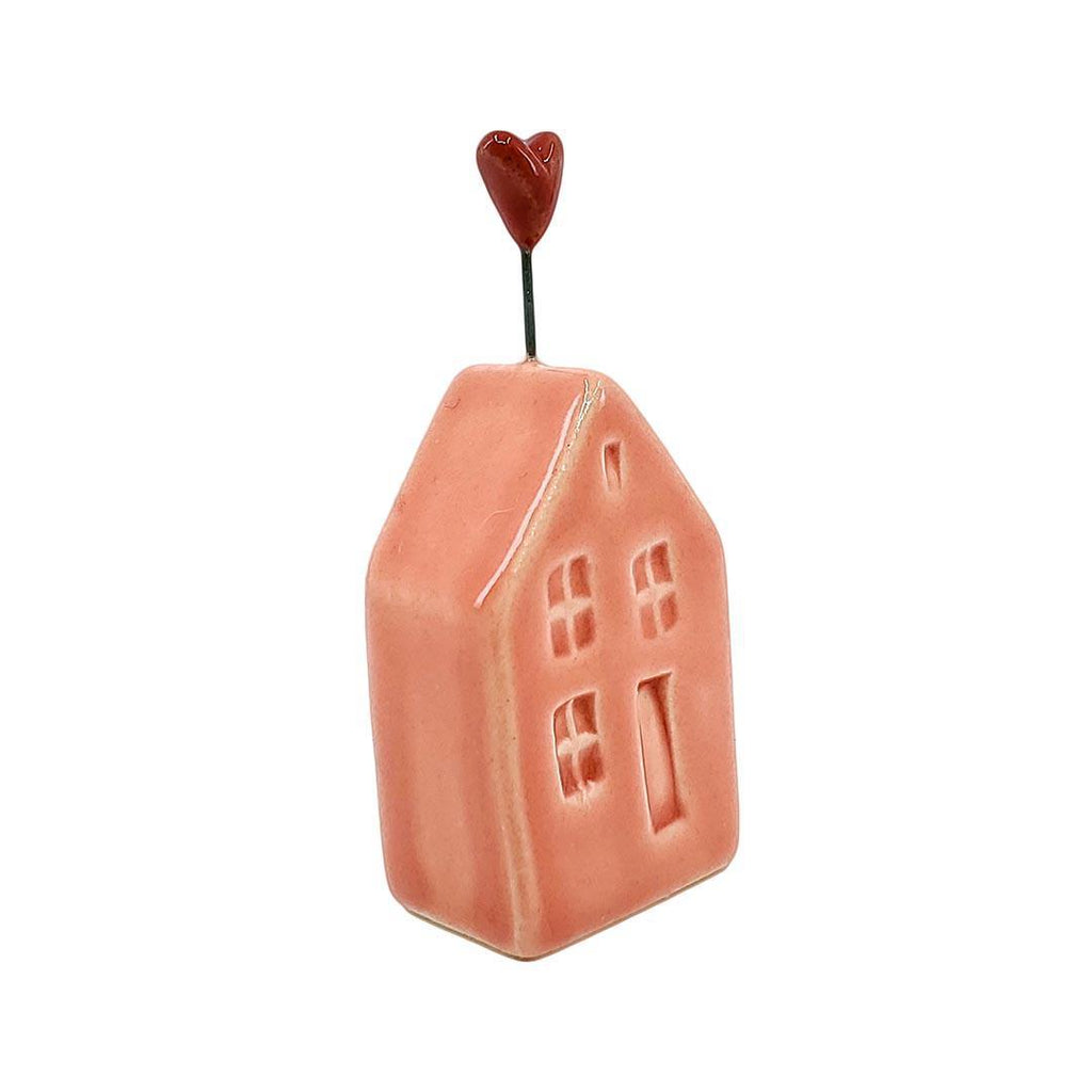 Tiny Pottery House - Coral Pink with Heart (Assorted Colors) by Tasha McKelvey