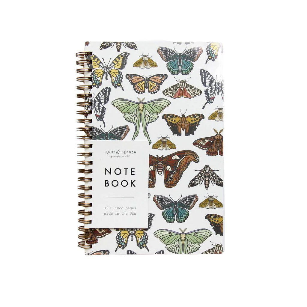 Notebook - Butterfly and Moth Spiral Bound Journal by Root and Branch Paper Co.