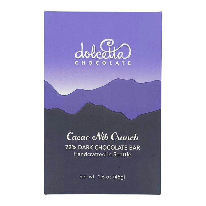 Bar - Cacao Nib Crunch (72% Dark Chocolate) by Dolcetta Artisan Sweets