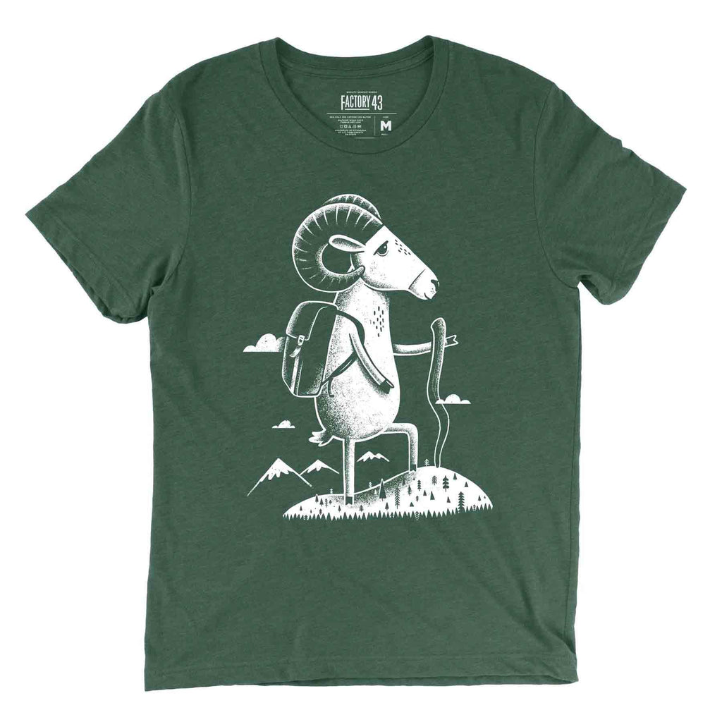 Adult Crew Neck - Bighorn Sheep Forest Green Tee (XS - 3XL) by Factory 43