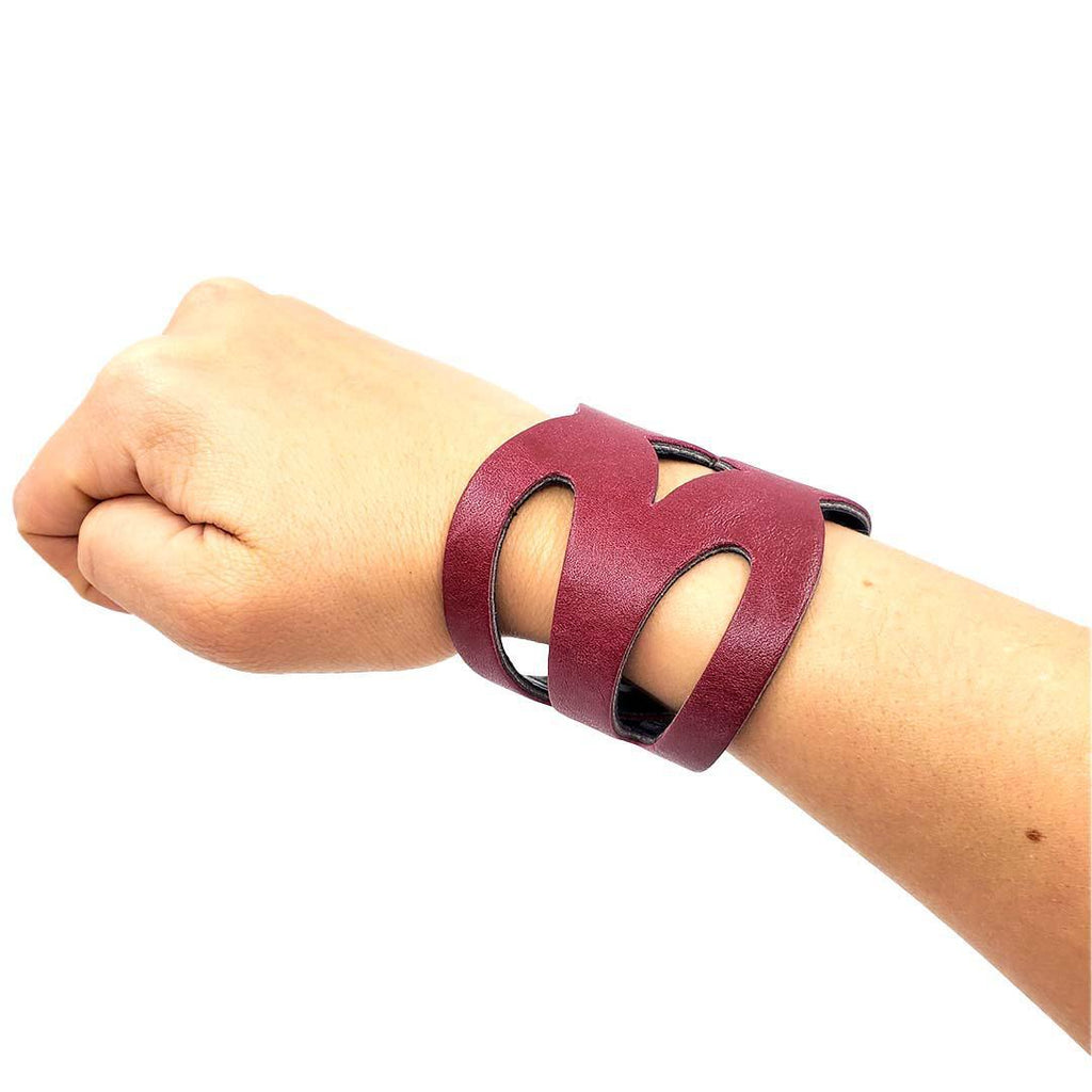 Cuff - Valentine Reversible (Cranberry Red & Violet Ink) by Oliotto