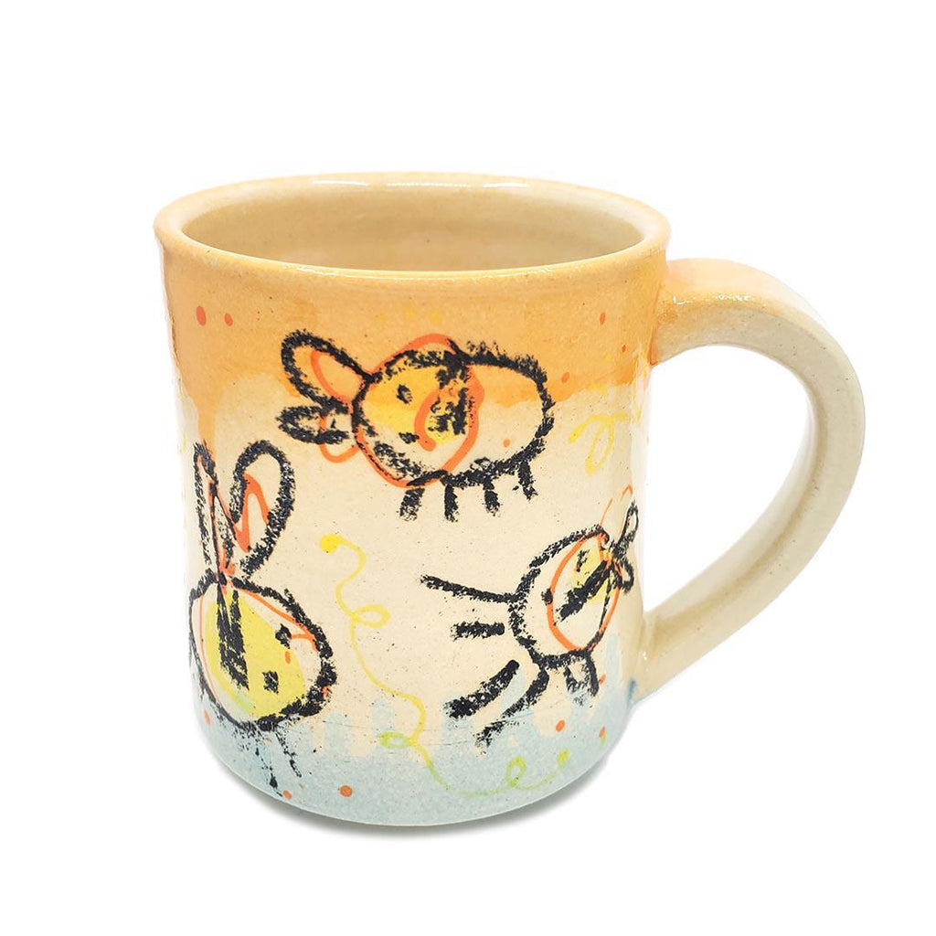Mug - 12 oz - Scribble Bee Mug by Dwadlings