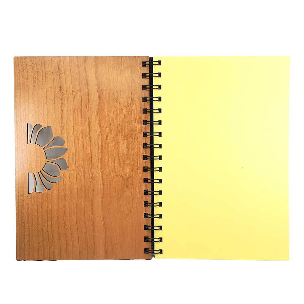 Journal - Sunflower Cutout Wood Cover with Lined Pages by Bumble and Birch